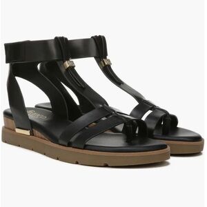 Franco Sarto Black and Tan Women's Sandals
